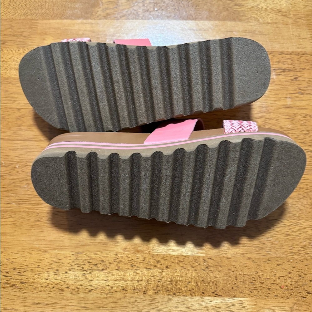 Reef Women's Pink Braided Cork Slide Sandals - Picture 3 of 4